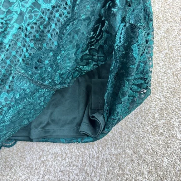 NEW Donna Ricco Hunter Teal Lace Midi Dress Size 4 - Picture 5 of 11